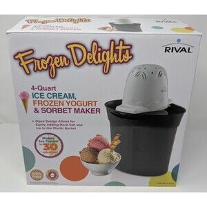 Rival Frozen Delights 4-Qt Ice Cream Frozen Yogurt & Sorbet Maker FRRVBK04